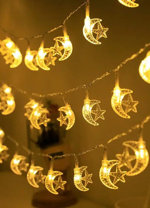 Moon And Star Design String Lights