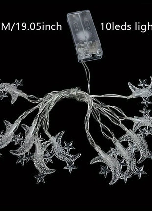 Moon And Star Design String Lights