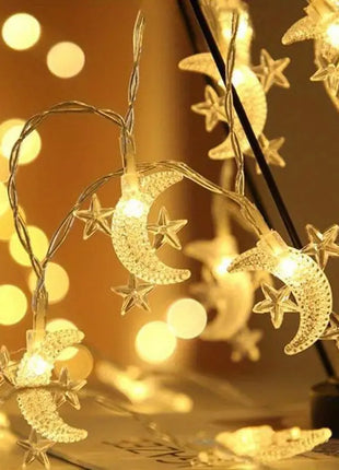 Moon And Star Design String Lights