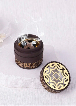 Minuature Oud Burner - Round Abstract Calligraphy