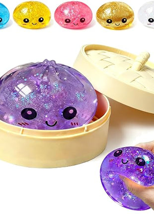 Rainbow Mystery Squishy Bun Glitter Edition