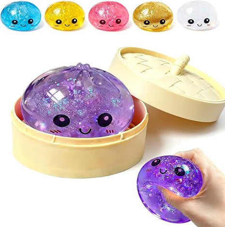 Rainbow Mystery Squishy Bun Glitter Edition