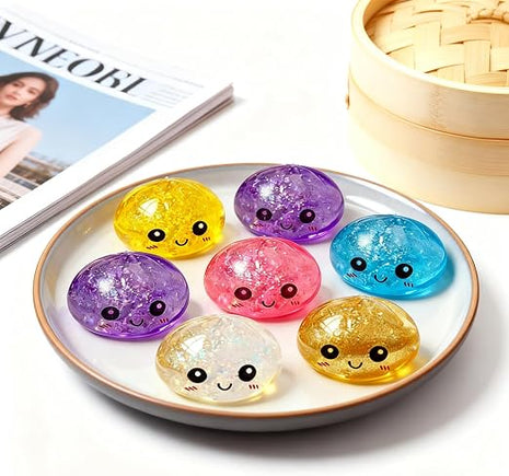 Rainbow Mystery Squishy Bun Glitter Edition