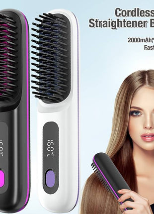 Hair Beard Straightener Brush (Wireless)