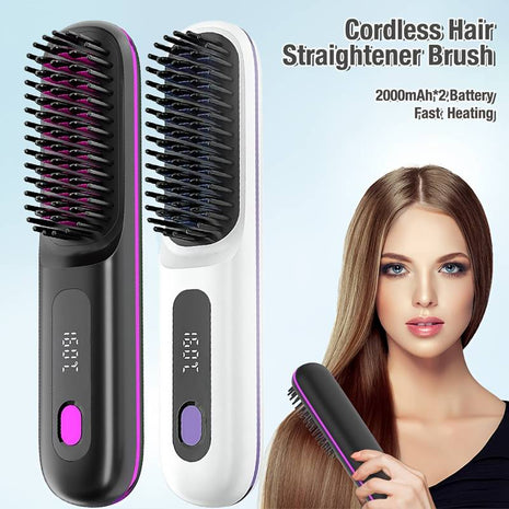 Hair Beard Straightener Brush (Wireless)