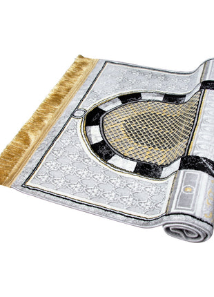 MUSALLAH 4124 IMAM GREY - MADINA MADE 8MM 70X110 BLACK
