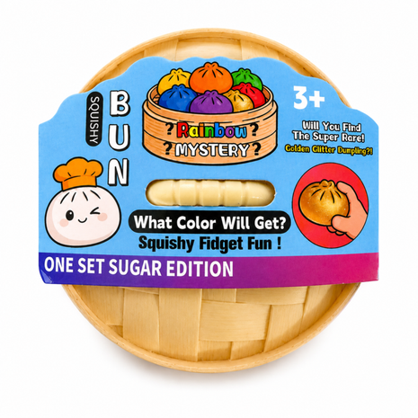 Rainbow Mystery Dumpling Squishy Toy – Squeeze Bun