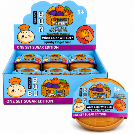 Rainbow Mystery Dumpling Squishy Toy – Squeeze Bun