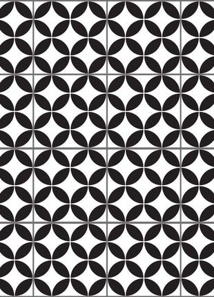 Geometric circles - Black & White Vinyl Tiles