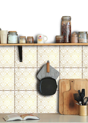 Geometric Gold - Vinyl wall tiles