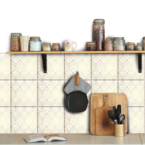 Geometric Gold - Vinyl wall tiles