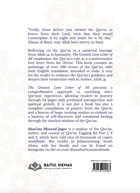 The Greatest Love Letter of All by Shaa’ista Moorad Jogee