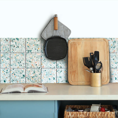 Terrazzo Aqua - Vinyl Wall Tiles