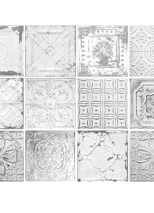 Grey Vintage Ceiling Mix - Vinyl Wall Tiles