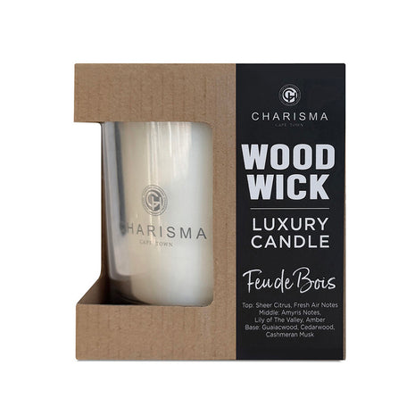 Charisma Wood Wick Luxury Candle, Feu de Bois – 370g