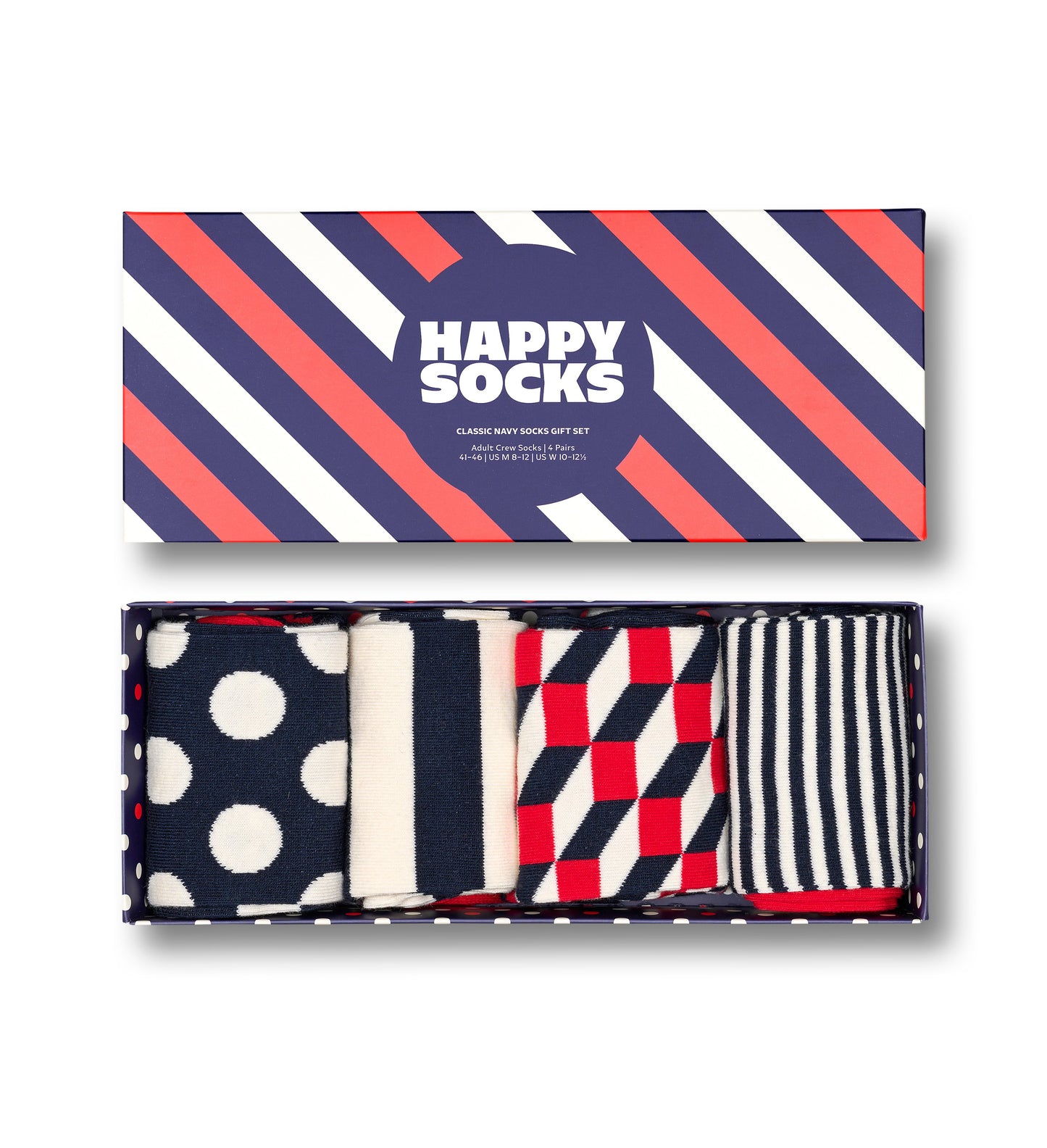 HAPPY SOCKS 4-Pack Classic Navy Socks Gift Set (36-40)