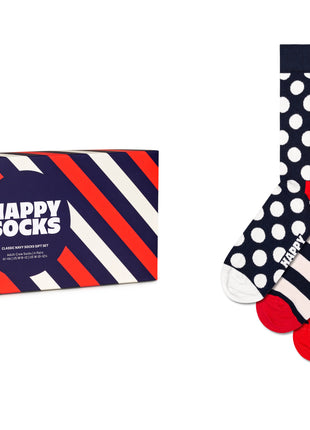 HAPPY SOCKS 4-Pack Classic Navy Socks Gift Set (36-40)
