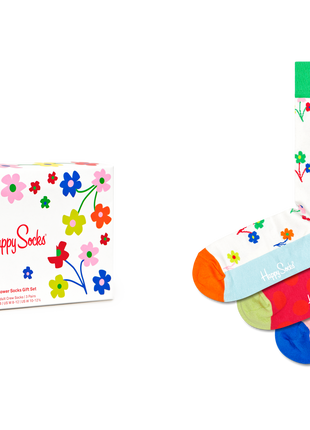HAPPY SOCKS 3-Pack Flower Socks Gift Set