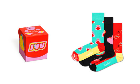 HAPPY SOCKS 3 PACK I LOVE YOU SOCKS GIFT SET