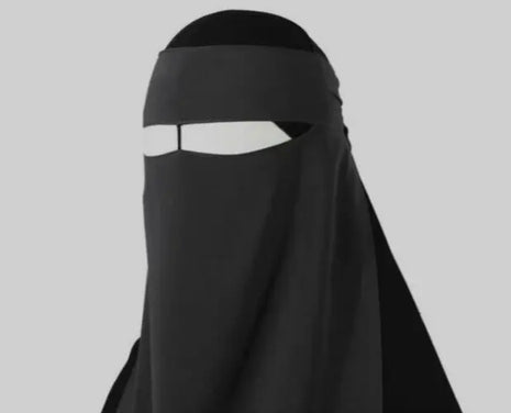 Black Niqab with Nose String