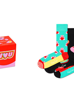 HAPPY SOCKS 3 PACK I LOVE YOU SOCKS GIFT SET