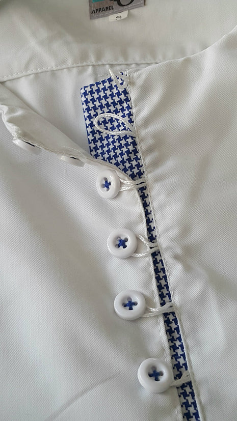 White and Blue Houndstooth