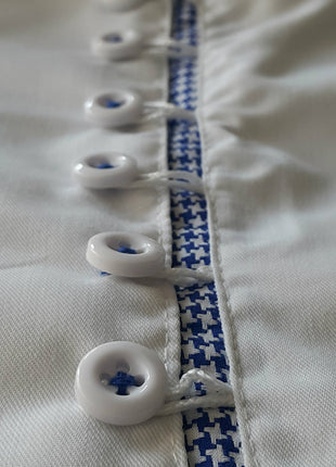 White and Blue Houndstooth