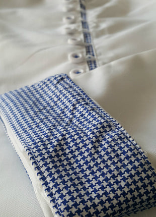 White and Blue Houndstooth