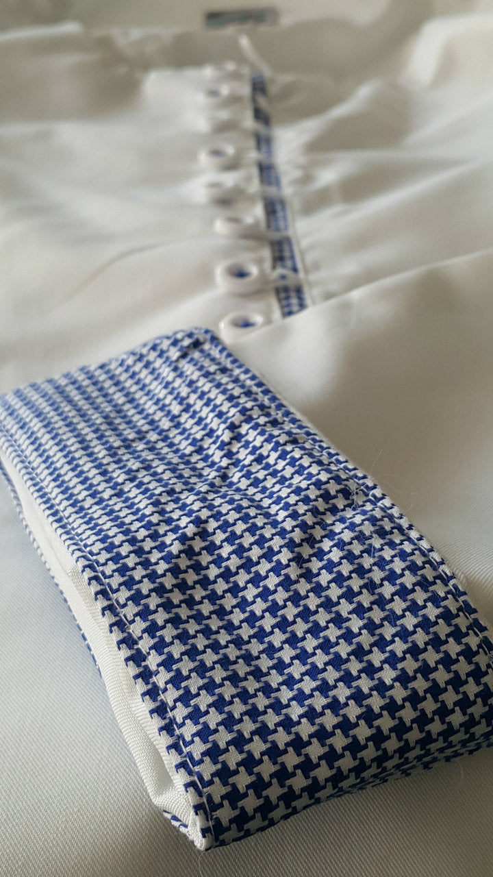 White and Blue Houndstooth