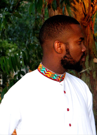 White Embroided Collar
