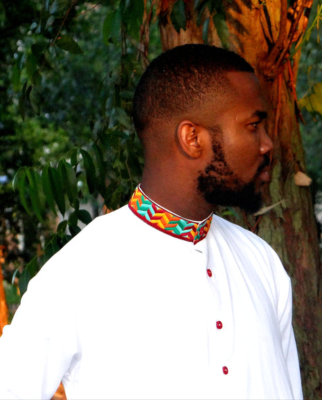 White Embroided Collar