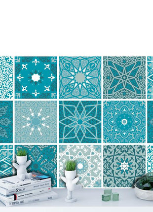 Arabesque Teal - vinyl wall tiles