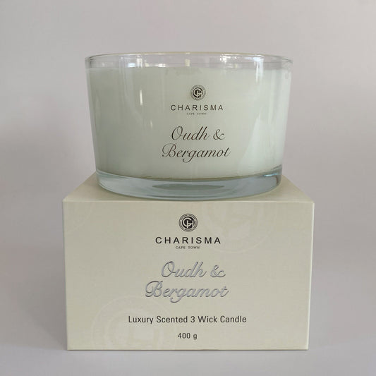 Charisma Oudh and Bergamot 3 Wick Scented Large Candle