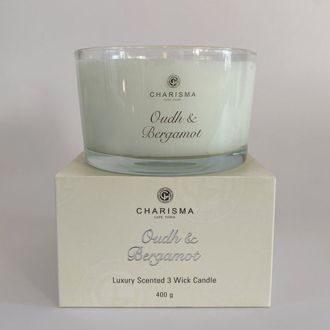 Charisma Oudh and Bergamot 3 Wick Scented Large Candle