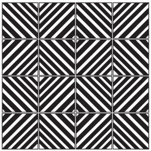 Geometric stripes - Black & White Vinyl wall tiles
