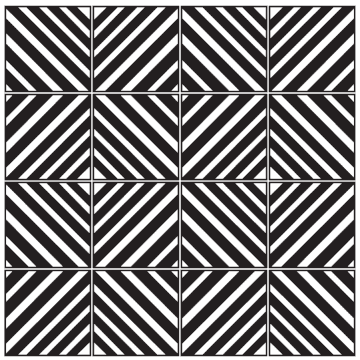 Geometric stripes - Black & White Vinyl wall tiles