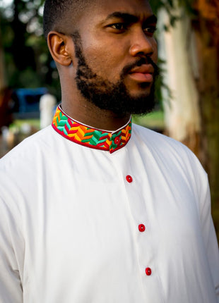 White Embroided Collar