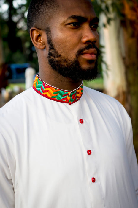 White Embroided Collar
