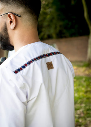 White Ahsan Omani With Stripe