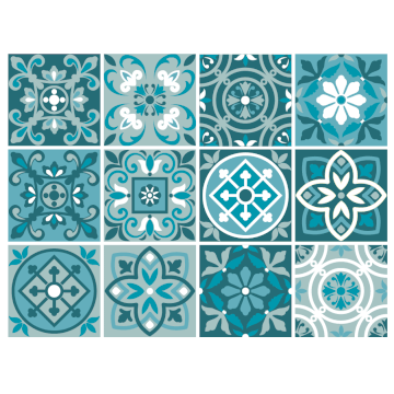 Medieval Teal - vinyl wall tiles