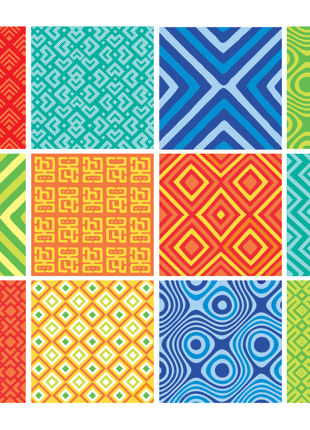 African Mix - Colour vinyl wall tiles