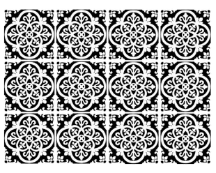Floral Black - vinyl wall tiles