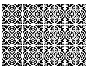 Floral Black - vinyl wall tiles