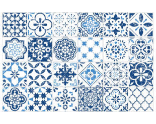Mediterranean Blue - vinyl wall tiles