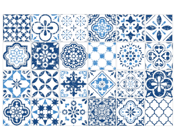 Mediterranean Blue - vinyl wall tiles