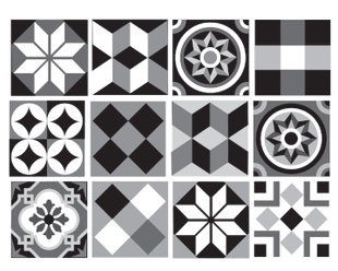 Moroccan - Black vinyl wall tiles