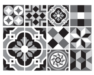Moroccan - Black vinyl wall tiles