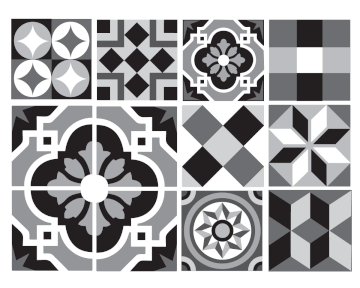 Moroccan - Black vinyl wall tiles