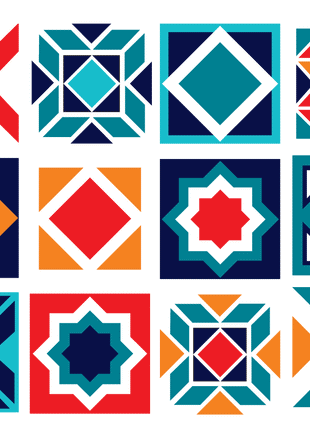 Moroccan - Blue vinyl wall tiles