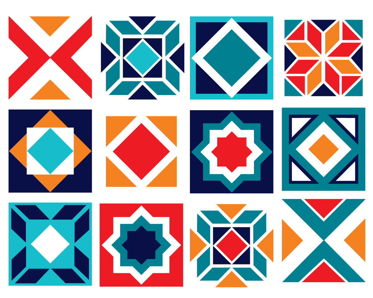Moroccan - Blue vinyl wall tiles